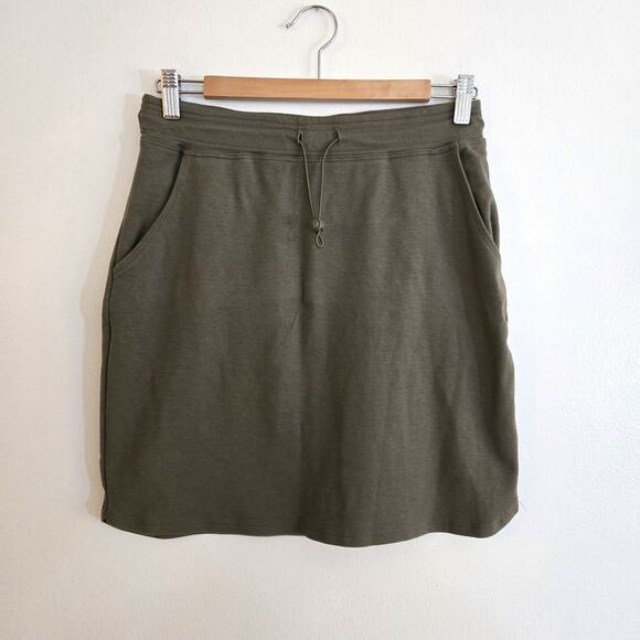 Evereve Sundry Sunday Knit Skirt Size 2 Medium Green Drawstring - Picture 2 of 8